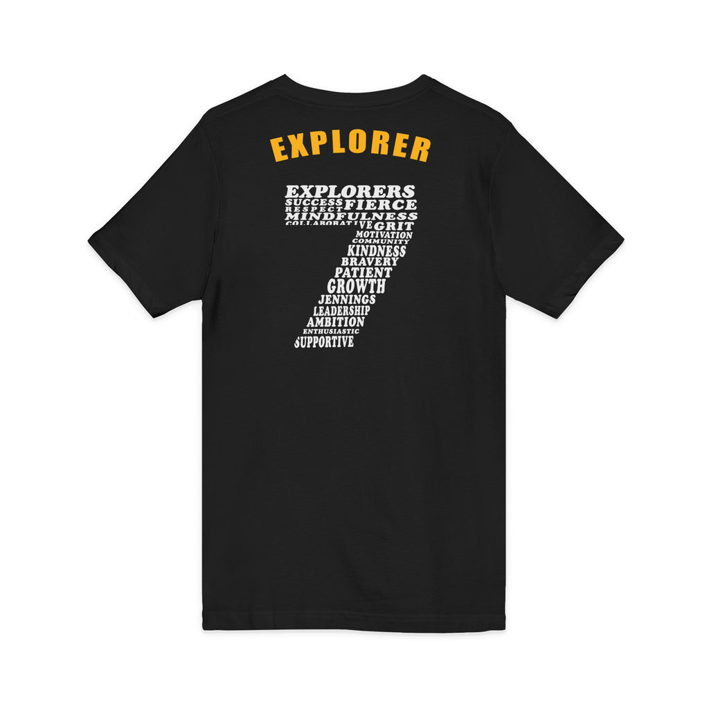Jennings Wolverines V-Neck Tee | Seventh Grade Explorer