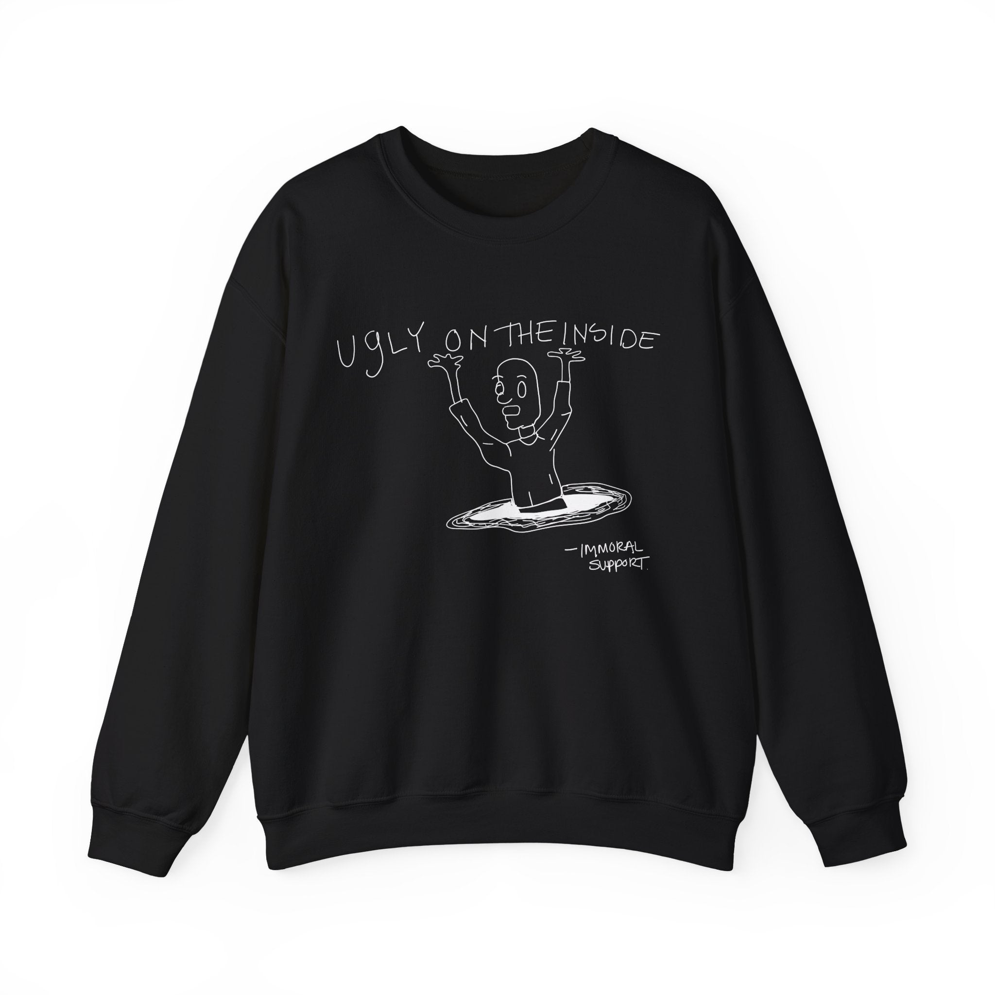 Funny Graphic Sweatshirt with 'Ugly on the Inside' Design, Cozy Crewneck, Unisex Pullover for Casual Wear, Gift for Friends, Unique [...]