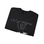 Funny Graphic Sweatshirt with 'Ugly on the Inside' Design, Cozy Crewneck, Unisex Pullover for Casual Wear, Gift for Friends, Unique [...]