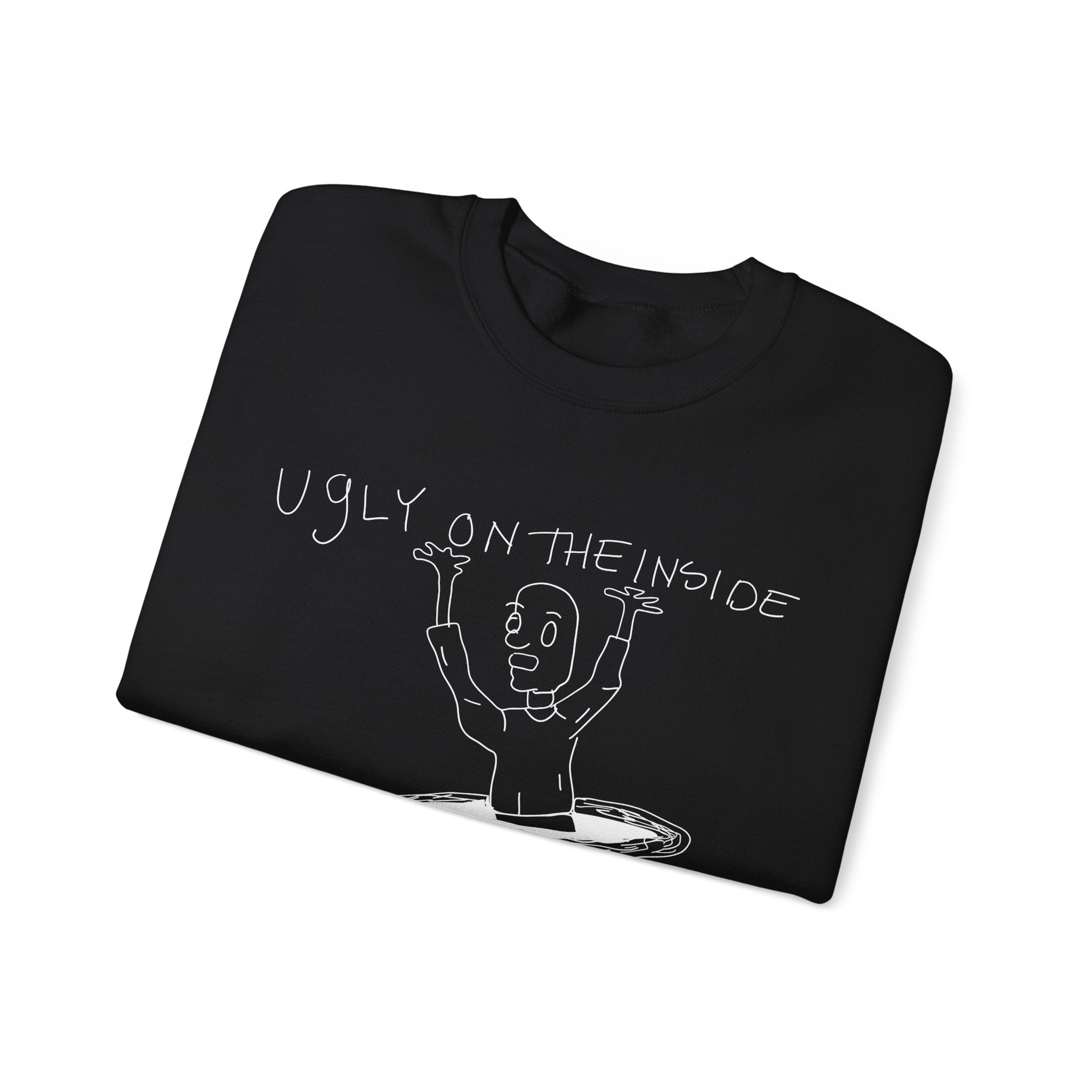 Funny Graphic Sweatshirt with 'Ugly on the Inside' Design, Cozy Crewneck, Unisex Pullover for Casual Wear, Gift for Friends, Unique [...]