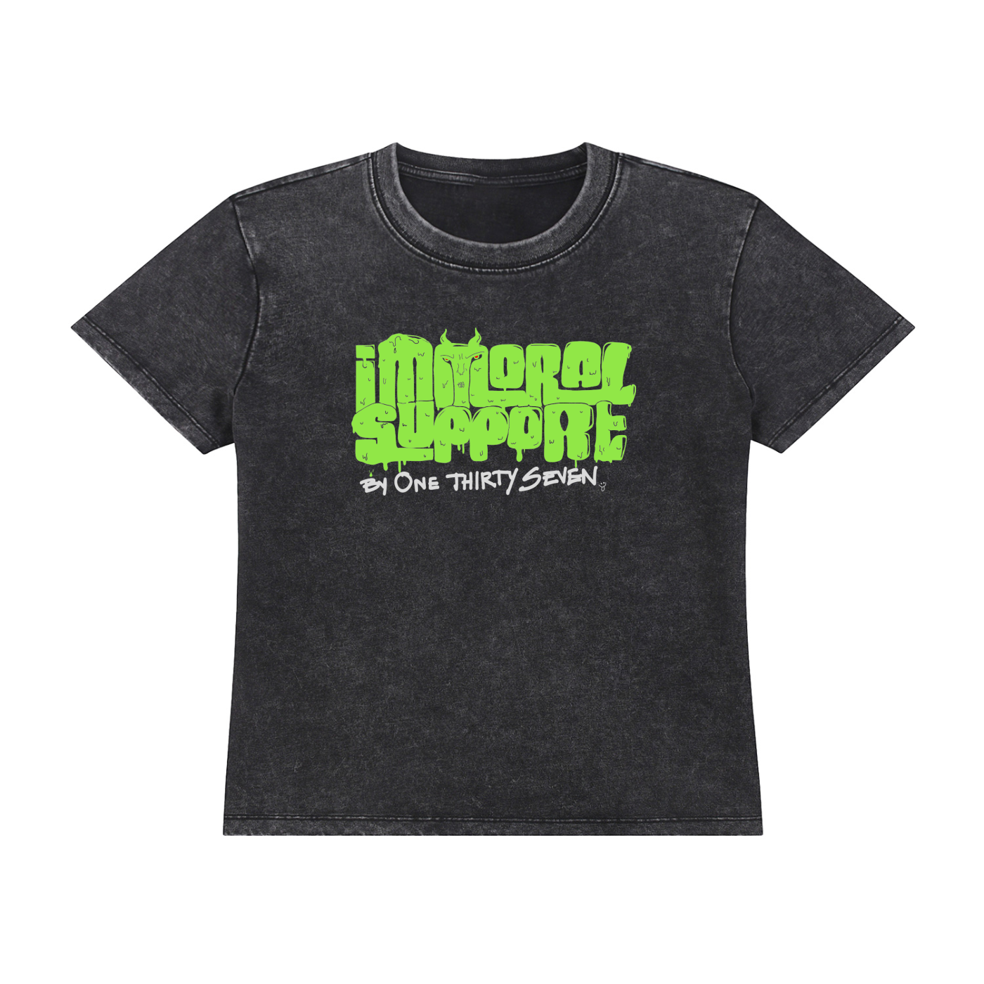 IMMORAL SUPPORT-FITTED GRAPHIC TEE