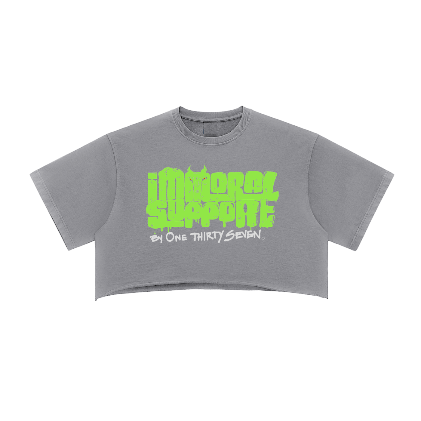 IMMORAL SUPPORT-BAGGY CROP TOP