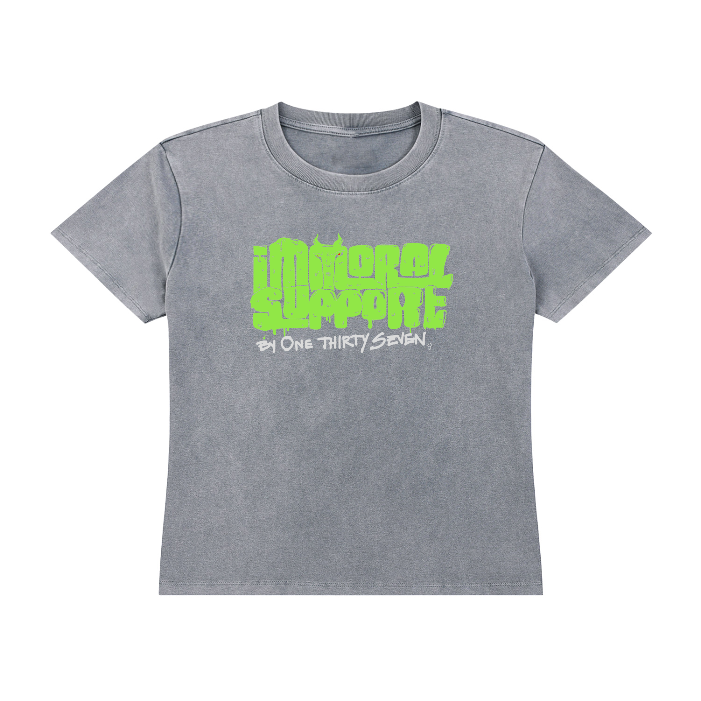 IMMORAL SUPPORT-FITTED GRAPHIC TEE